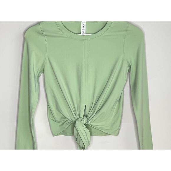 Lululemon Time to Restore Nulu Long Sleeve Cropped Long Sleeve Creamy Mint 2 - Picture 3 of 6